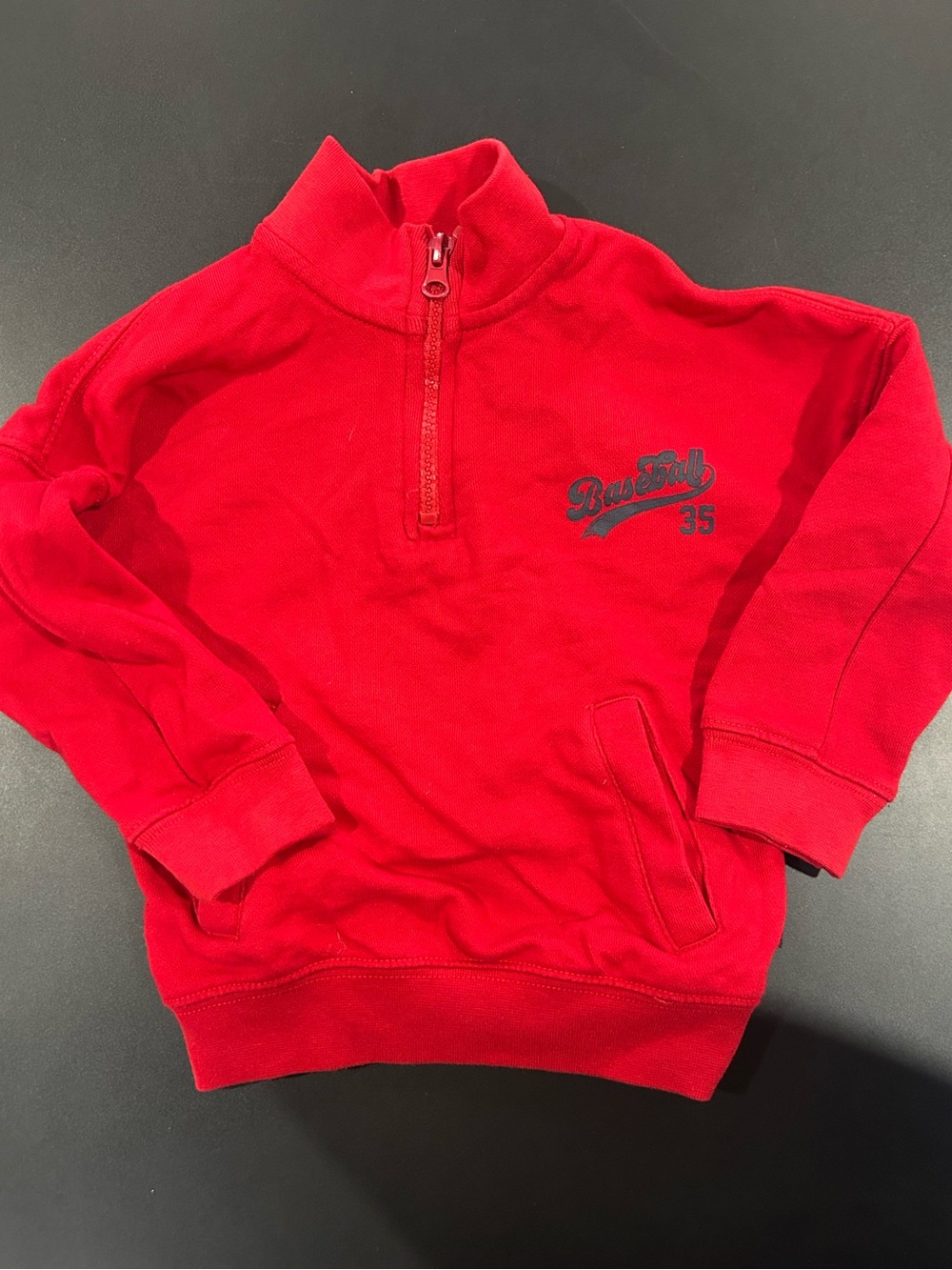 Red Kids Half-Zip Pullover Sweatshirt